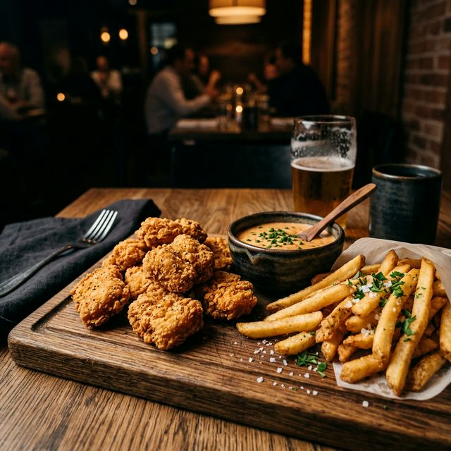 Nughete cu cartofi pai și sos