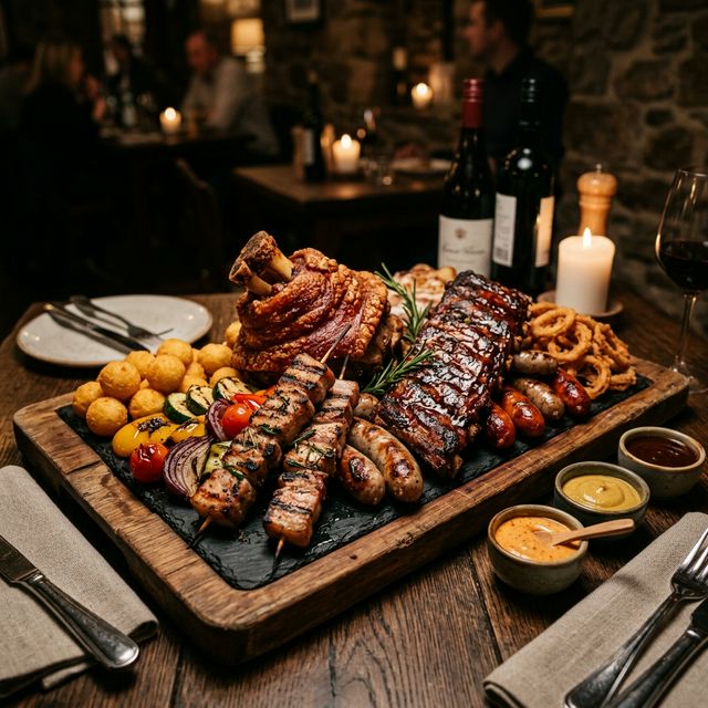 Plato de carne AZZURA (sos checip si bbq)